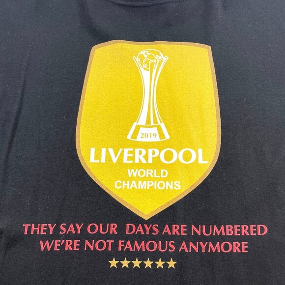 Liverpool FC World Champions 2019 Short Sleeve Tee Black Gildan Sz Lg - Picture 4 of 7